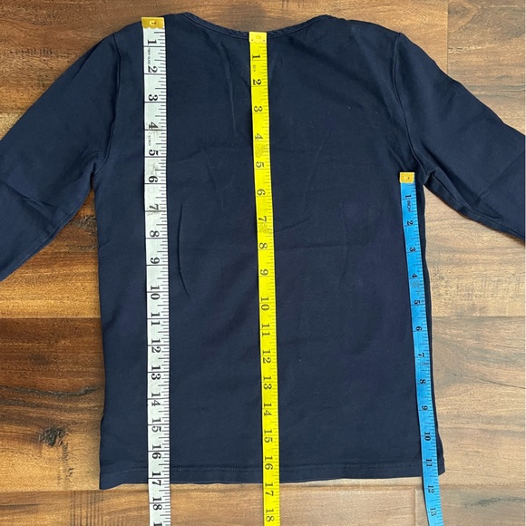 H&M Navy Blue Long Sleeve Girl Blouse- Top- T-Shirt - Picture 9 of 9